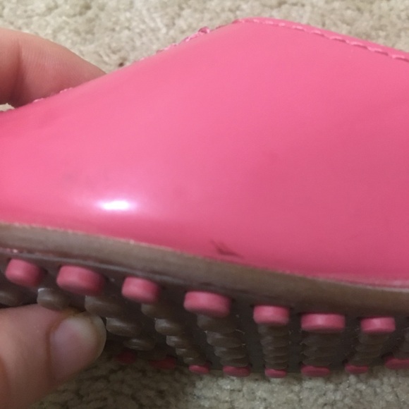 Lands End Patent Leather Slip On Mules Peep Toe Burlap Footbed Rubber Sole 8M - Picture 7 of 10